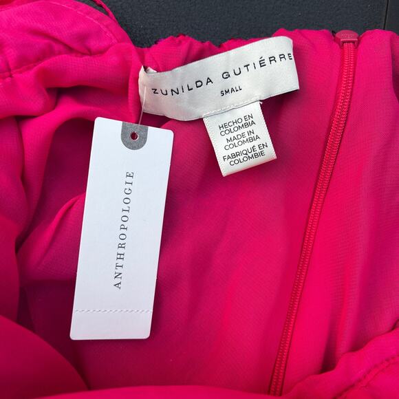 Anthropologie Zunilda Gutierrez Sequin Jumpsuit Pink Wide Leg Special Occassion - Picture 5 of 13